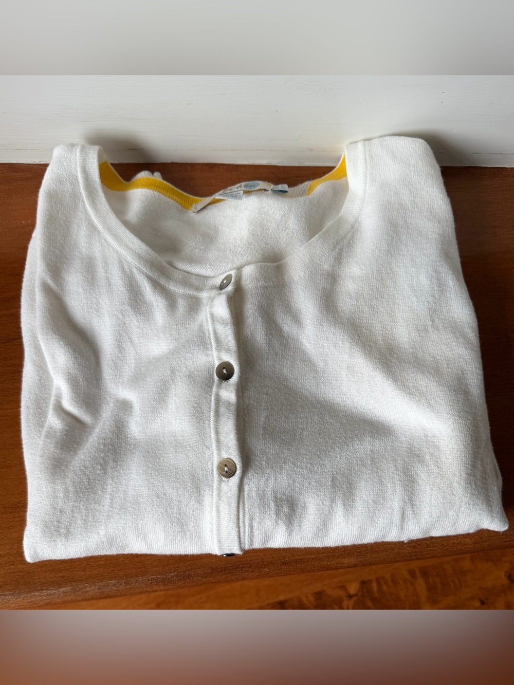 Boden Classic White Cotton Blend Cardigan Sweater US 16